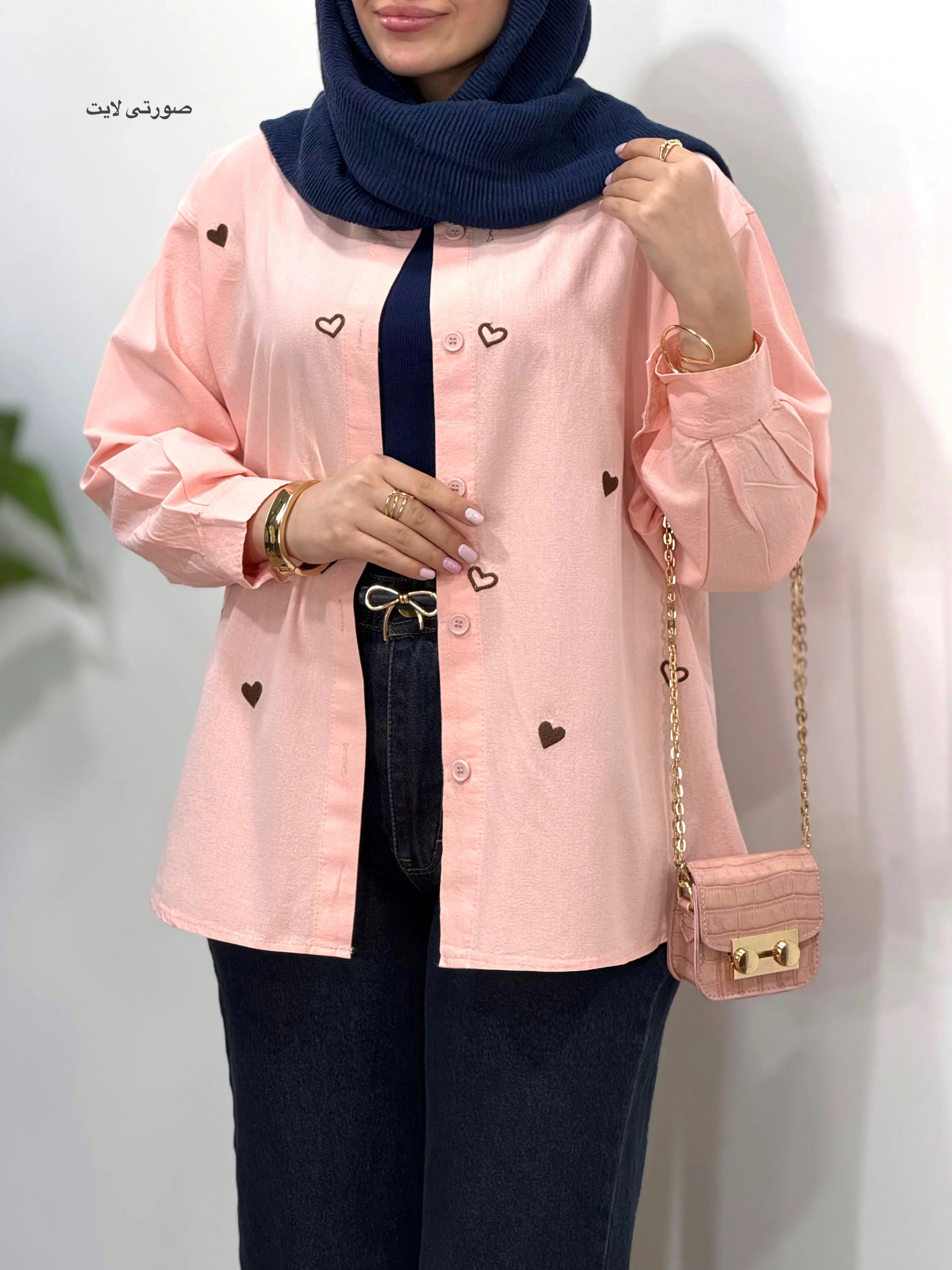 تونیک مانتویی گلدوزی لینن قلب